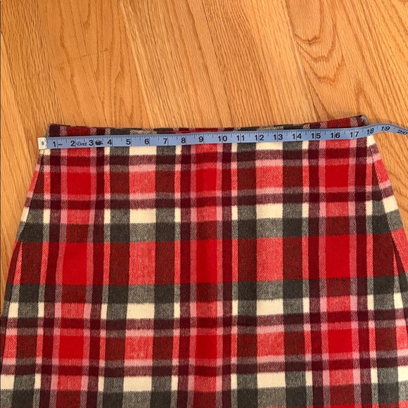 LOFT Red and Gray Plaid Skirt - Picture 6 of 7